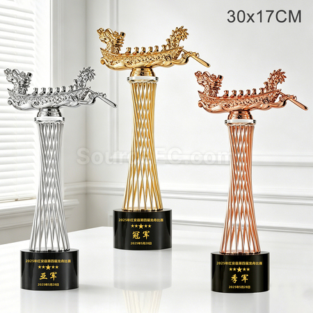 禮品訂造龍舟水晶獎盃紀念品