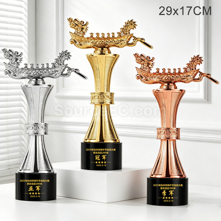 禮品訂造龍舟水晶獎盃紀念品