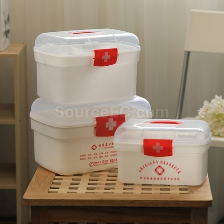 禮品訂造家用藥品收納盒多層便攜醫療急救箱透明藥箱紀念品