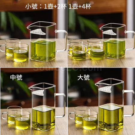禮品訂造月牙過濾玻璃茶壺玻璃杯套裝紀念品