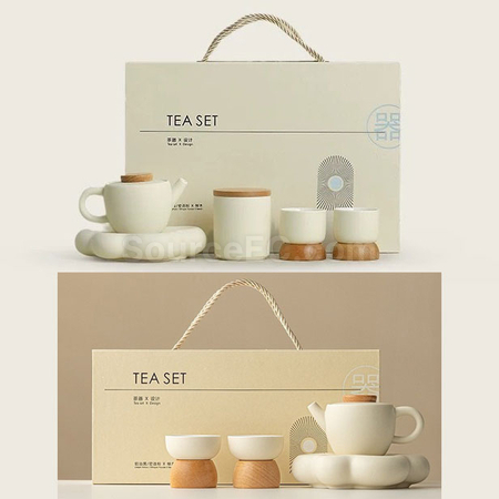 禮品訂造奶油風功夫茶具禮盒組紀念品