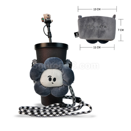 禮品訂造3D毛絨公仔收納手提杯套紀念品