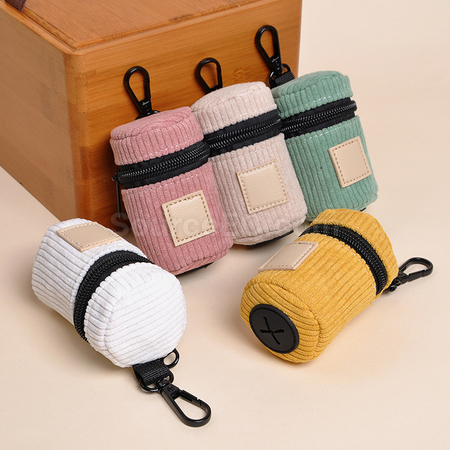 禮品訂造燈芯絨可愛寵物拾便袋紀念品