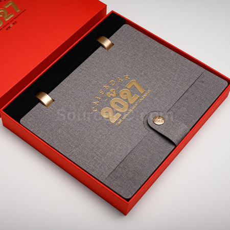 禮品訂造仿布紋日曆紀念品