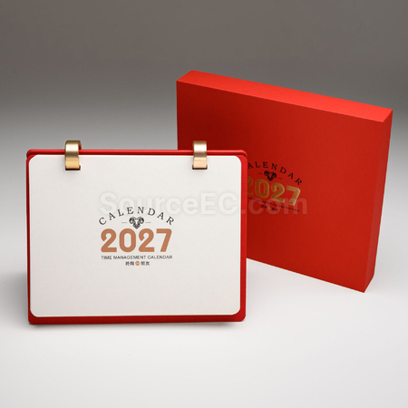 禮品訂造仿布紋日曆紀念品