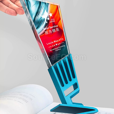 禮品訂造彩色水晶獎座紀念品