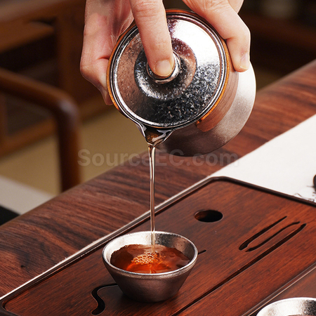 禮品訂造純鈦一壺三杯泡茶套裝紀念品
