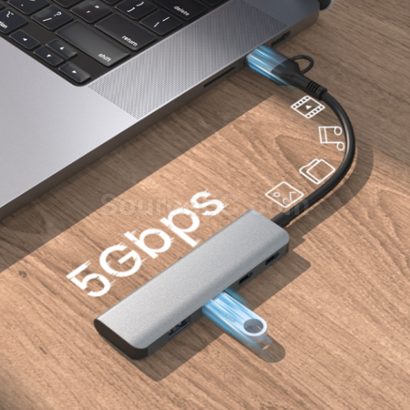 禮品訂造雙接頭USB+Type-C四合一HUB集線器紀念品