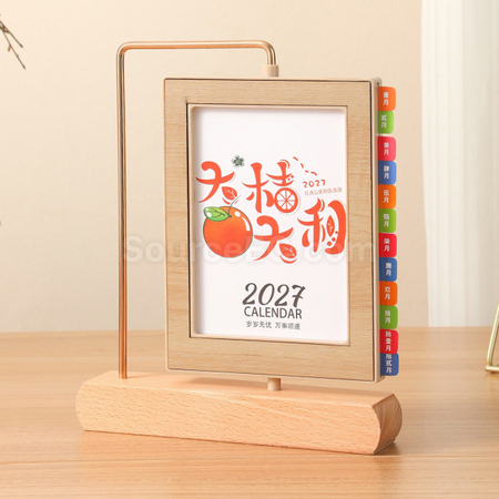 禮品訂造創意相框鐵藝實木桌曆紀念品