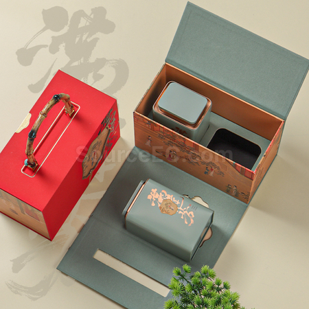 禮品訂造「滿庭芳」手提茶葉禮盒紀念品