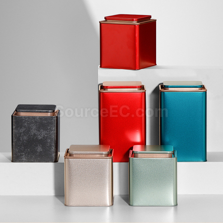 禮品訂造「茗跡」方形茶葉鐵罐紀念品
