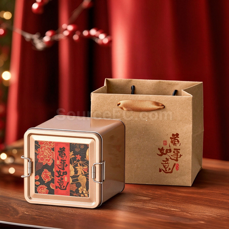 禮品訂造「萬事如意」收納鐵罐茶葉禮盒紀念品