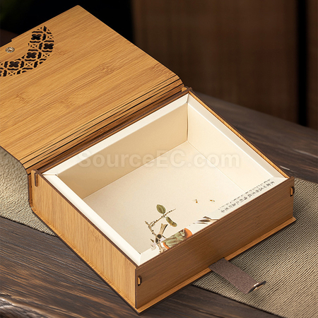 禮品訂造竹紋拼接茶葉禮盒紀念品