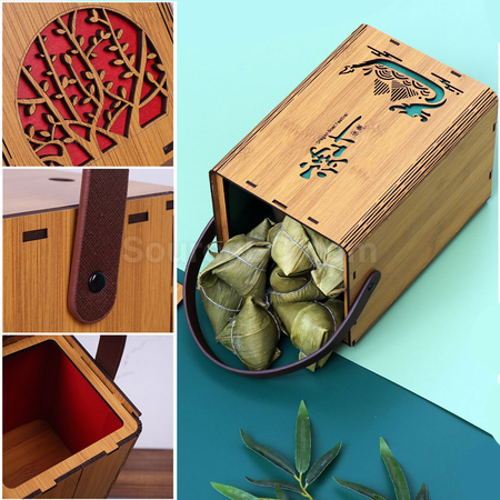 禮品訂造「茶樹」仿竹手提茶葉禮盒紀念品