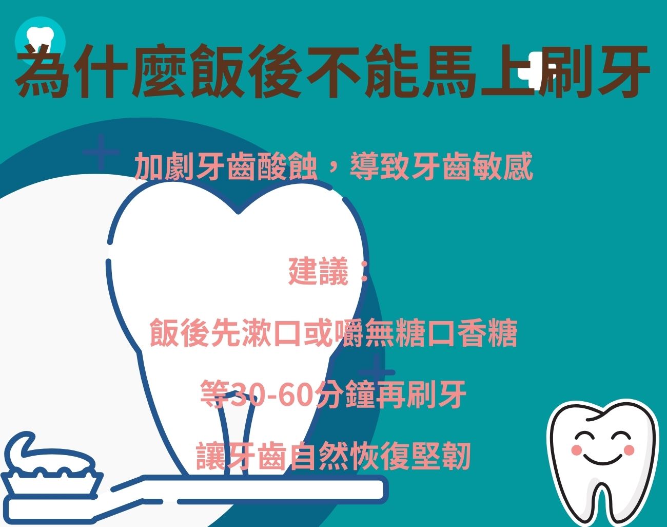 飯後不要馬上刷牙