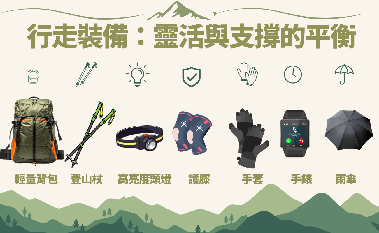 單日登山, 輕量化清單, 登山裝備推薦, 戶外禮品, 一日健行必備, 登山新手攻略, 行動糧推薦, 登山安全配備, 三層穿搭法, 輕量登山背包
