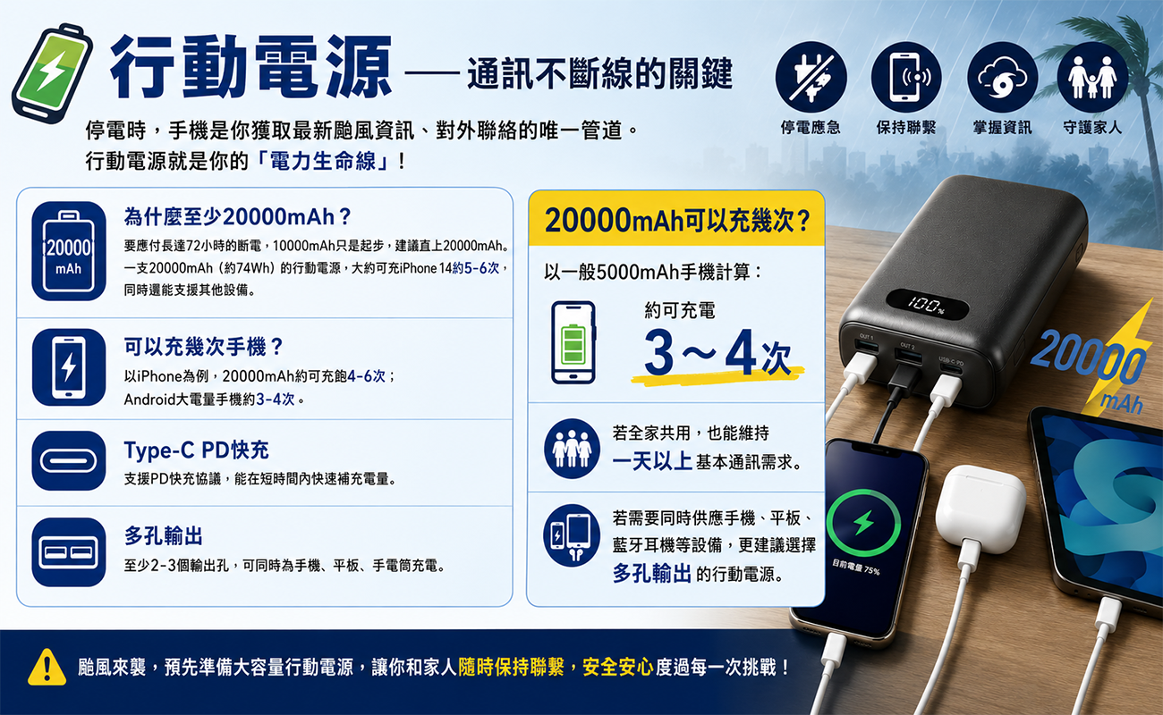颱風天準備什麼、颱風物資、防颱物資、防災包、手電筒推薦、行動電源推薦、防水背包、防災用品、停電準備、停水準備