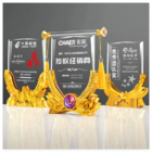 禮品訂造創意水晶錦旗獎座紀念品